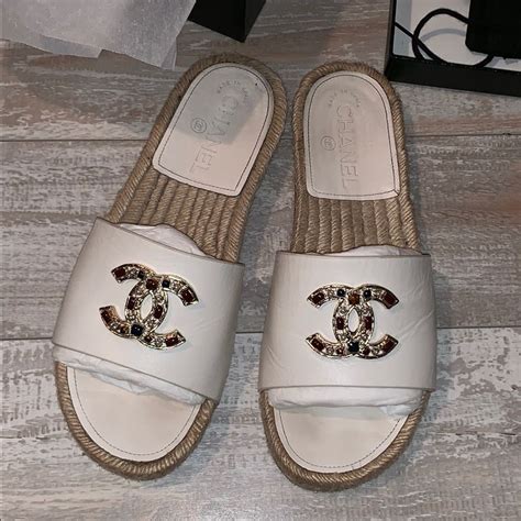 chanel espadrilles sandals|authentic chanel espadrilles.